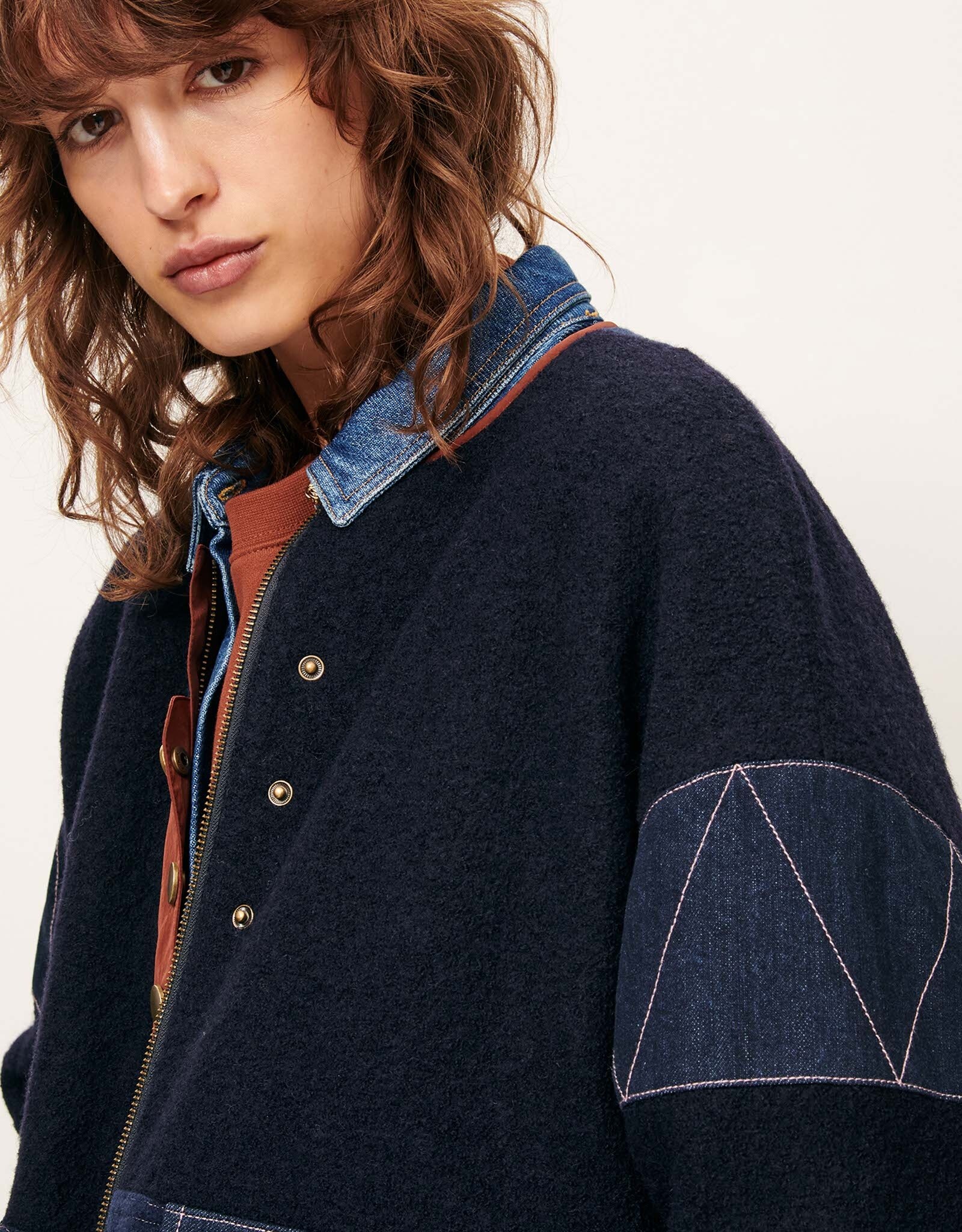 Sessun COLD NIGHT Round neck jacket Mood Indigo