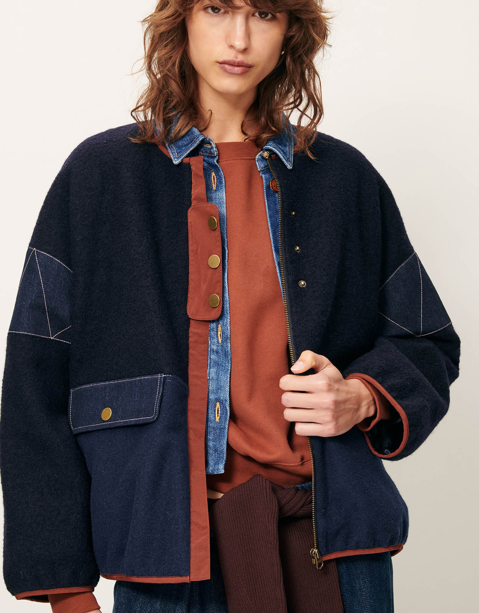 Sessun COLD NIGHT Round neck jacket Mood Indigo