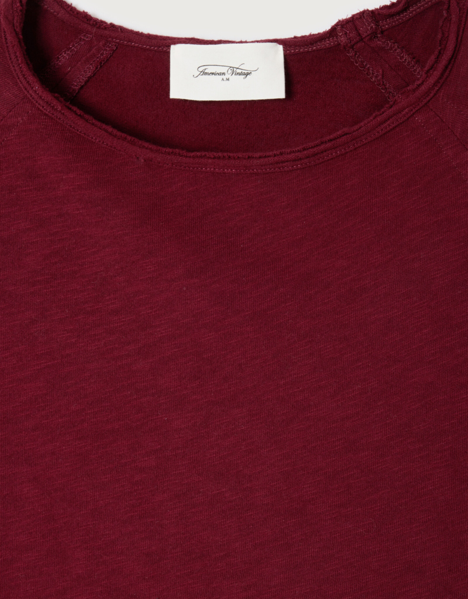 American Vintage SON31GH25CERVI T-SHIRT DROIT ML COL BATEAU CERISIER VINTAGE