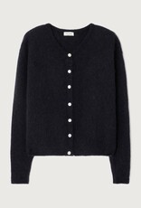 American Vintage VITO19EH25 GILET COURT ML COL NOIR