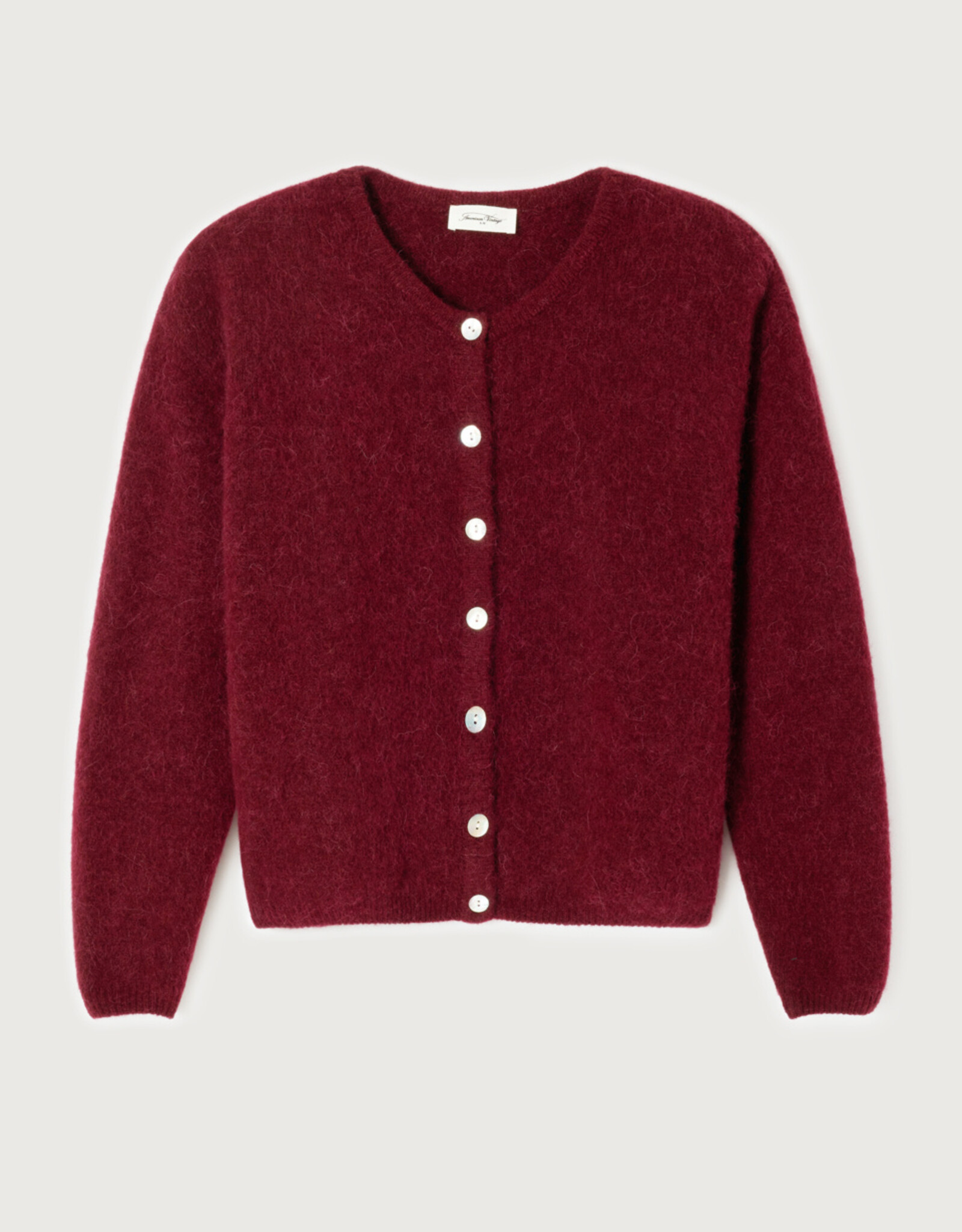 American Vintage VITO19EH25 GILET COURT  CERISIER CHINE