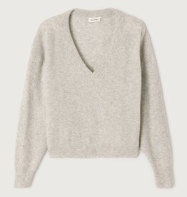 American Vintage PULL BOULE ML COL V HEATHER GREY GRISCH
