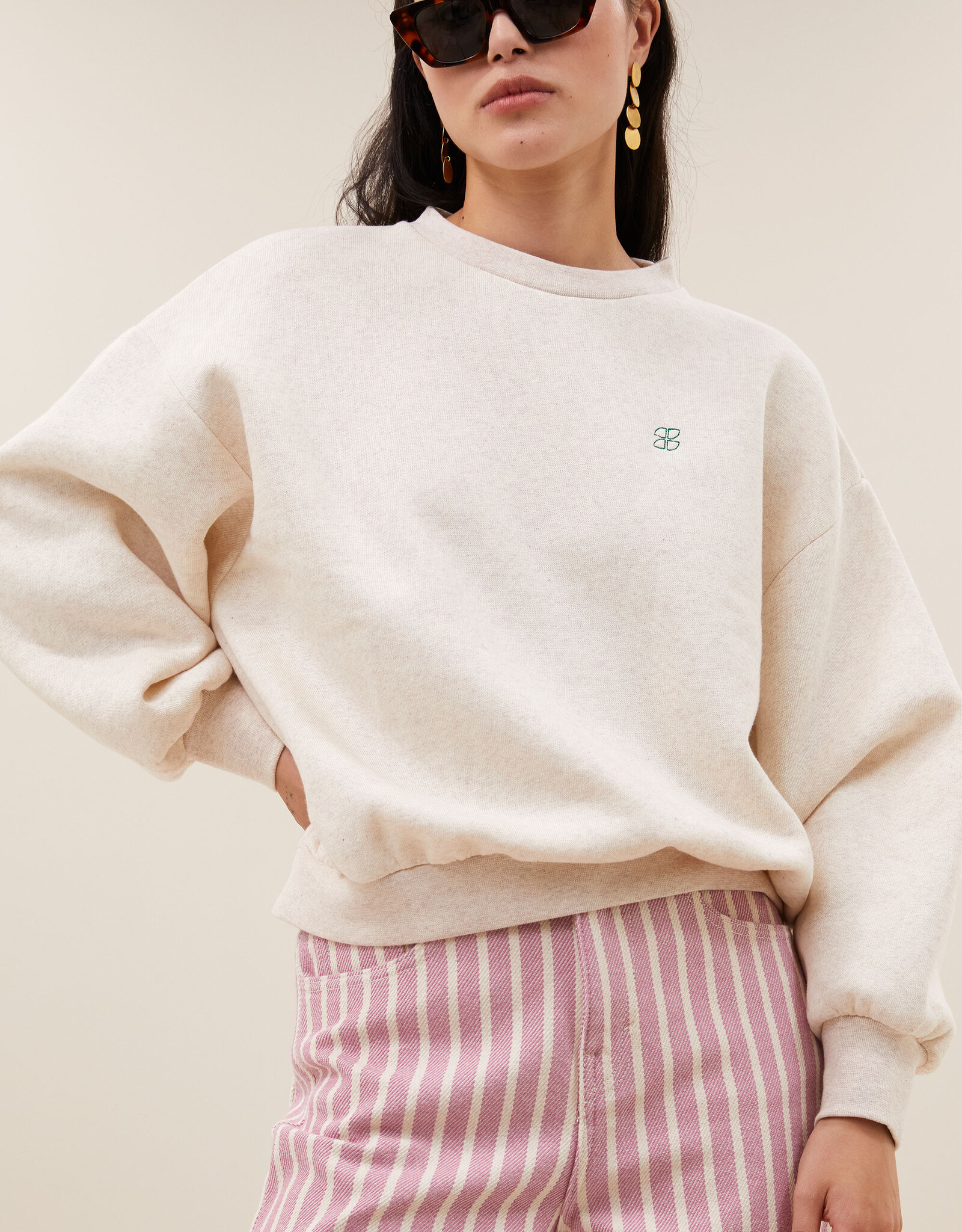 By-bar bibi melange lucky everyday sweater oyster melee