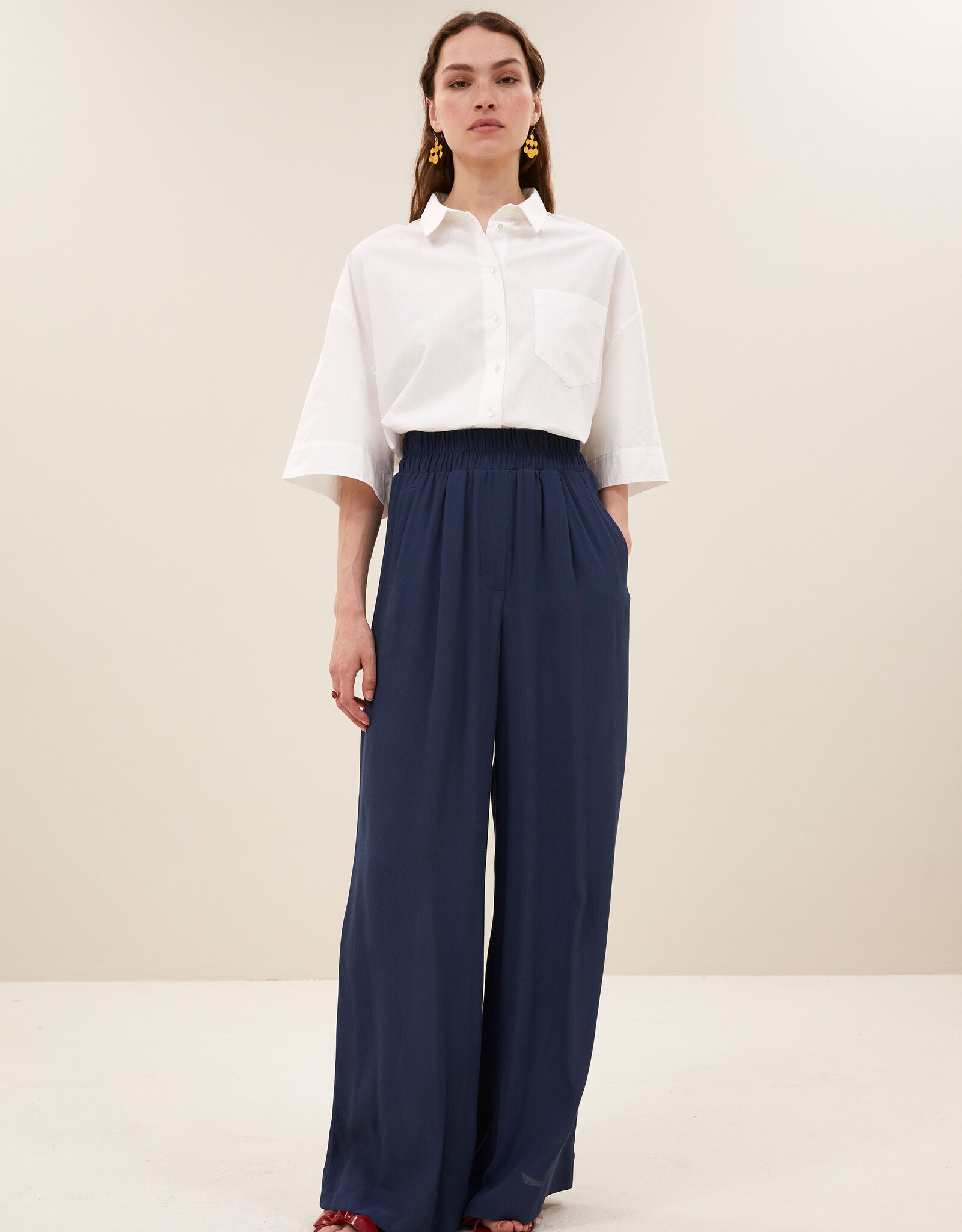 By-bar benji viscose pants winter blue