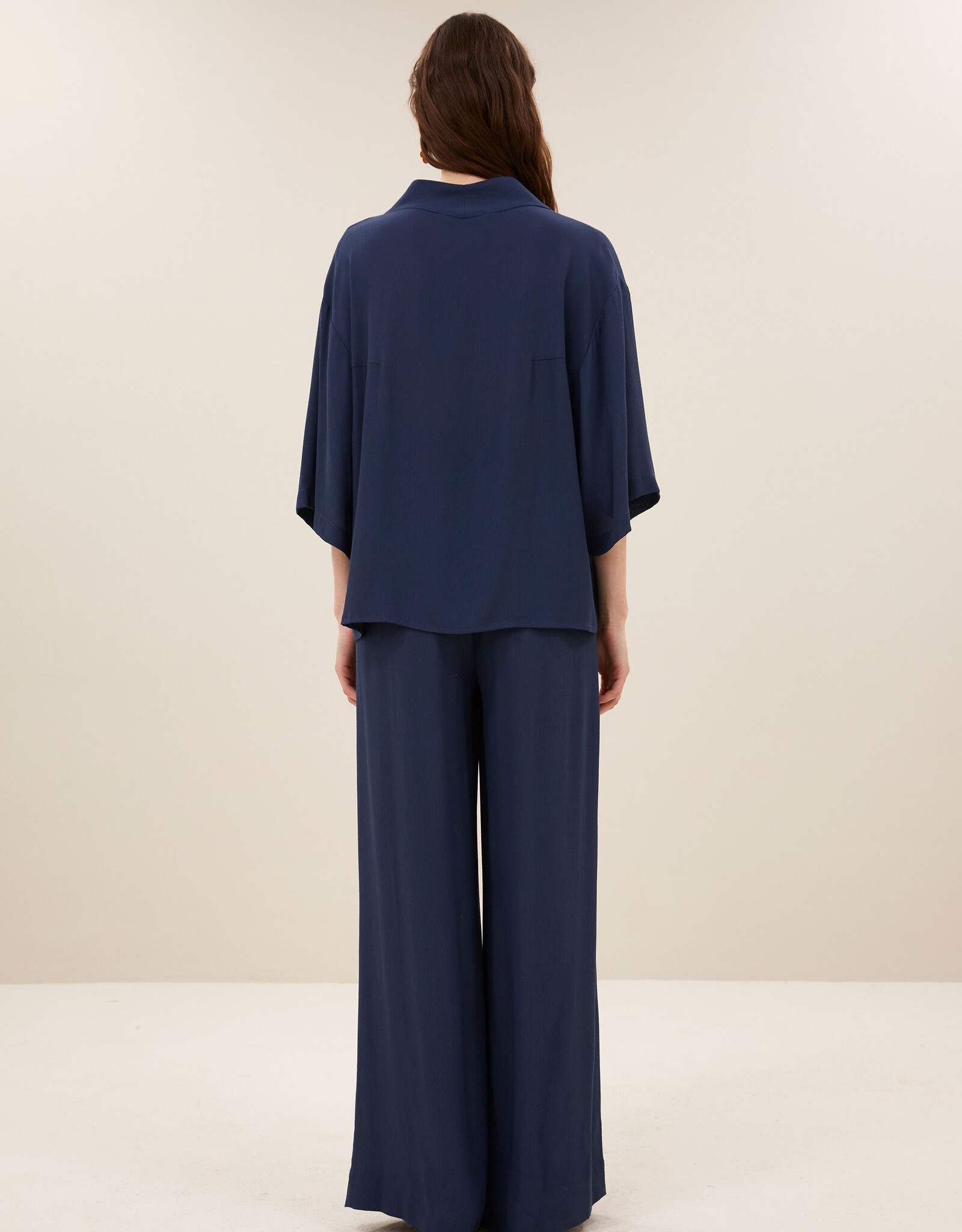 By-bar owen viscose blouse winter blue
