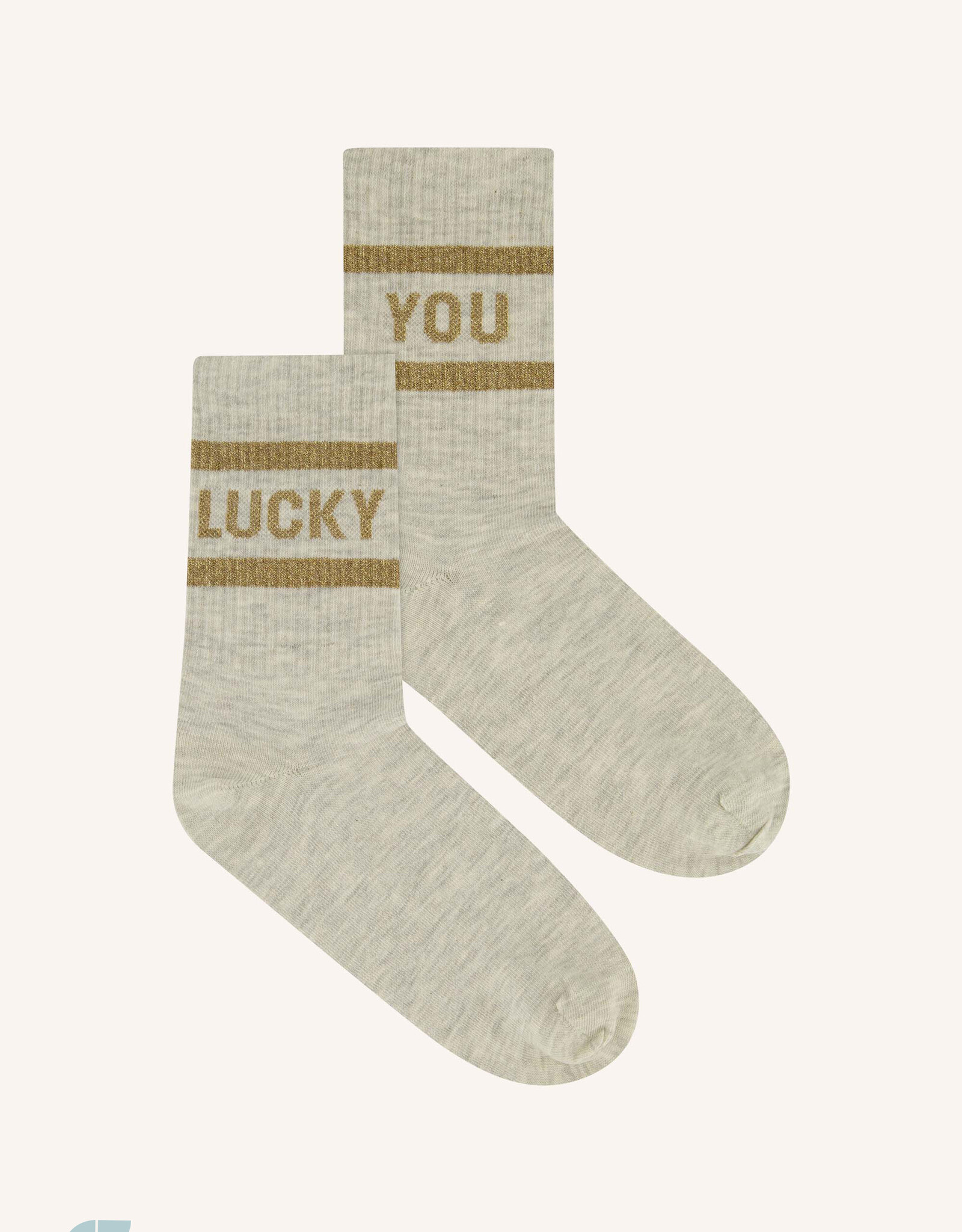 By-bar lucky sparkle grey socks gold PS26