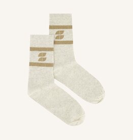 By-bar logo sparkle grey socks gold