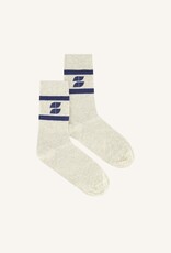 By-bar logo sparkle grey socks navy