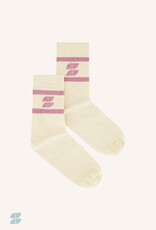 By-bar logo sparkle oyster socks ash rose