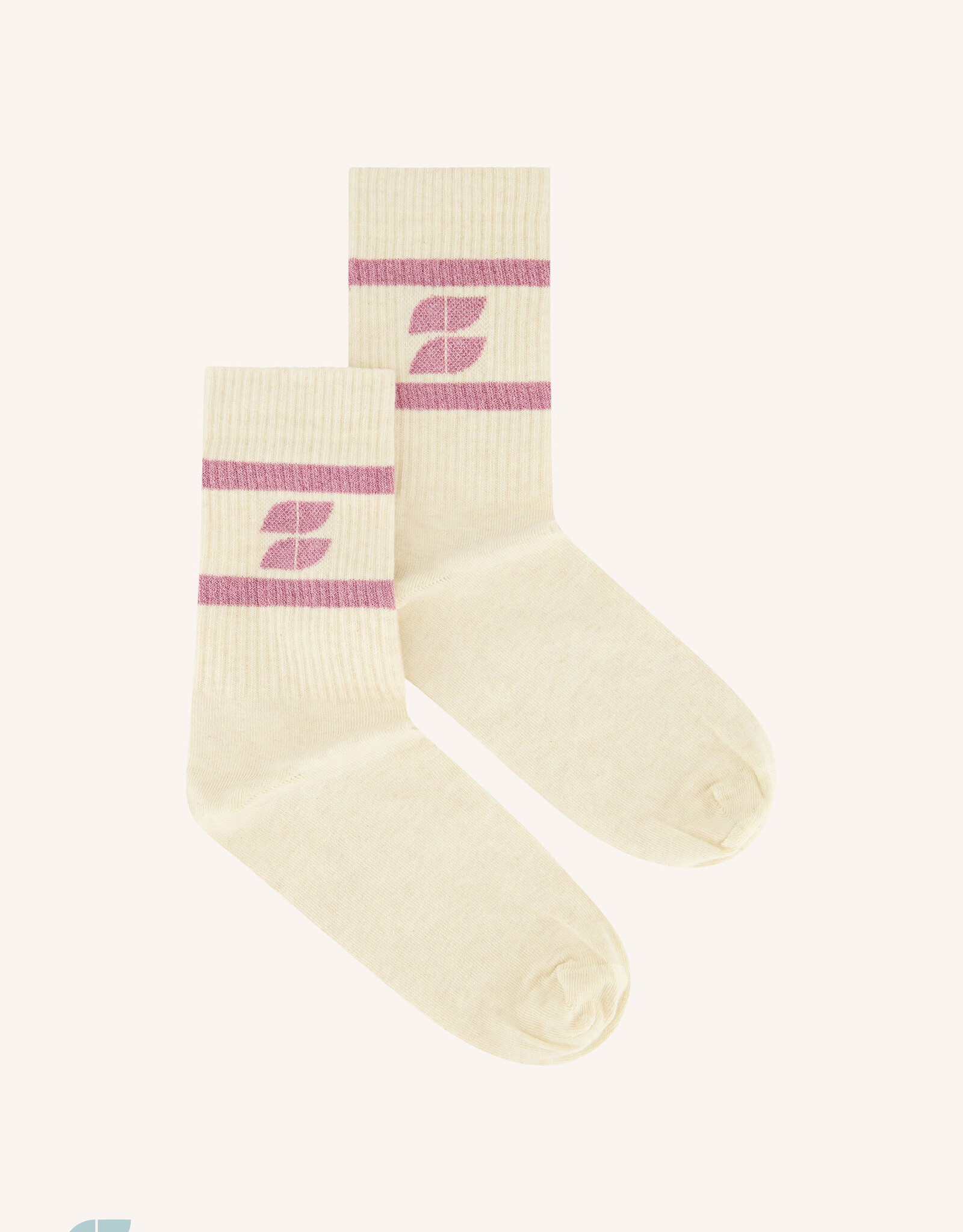 By-bar logo sparkle oyster socks ash rose