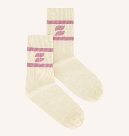 By-bar logo sparkle oyster socks ash rose