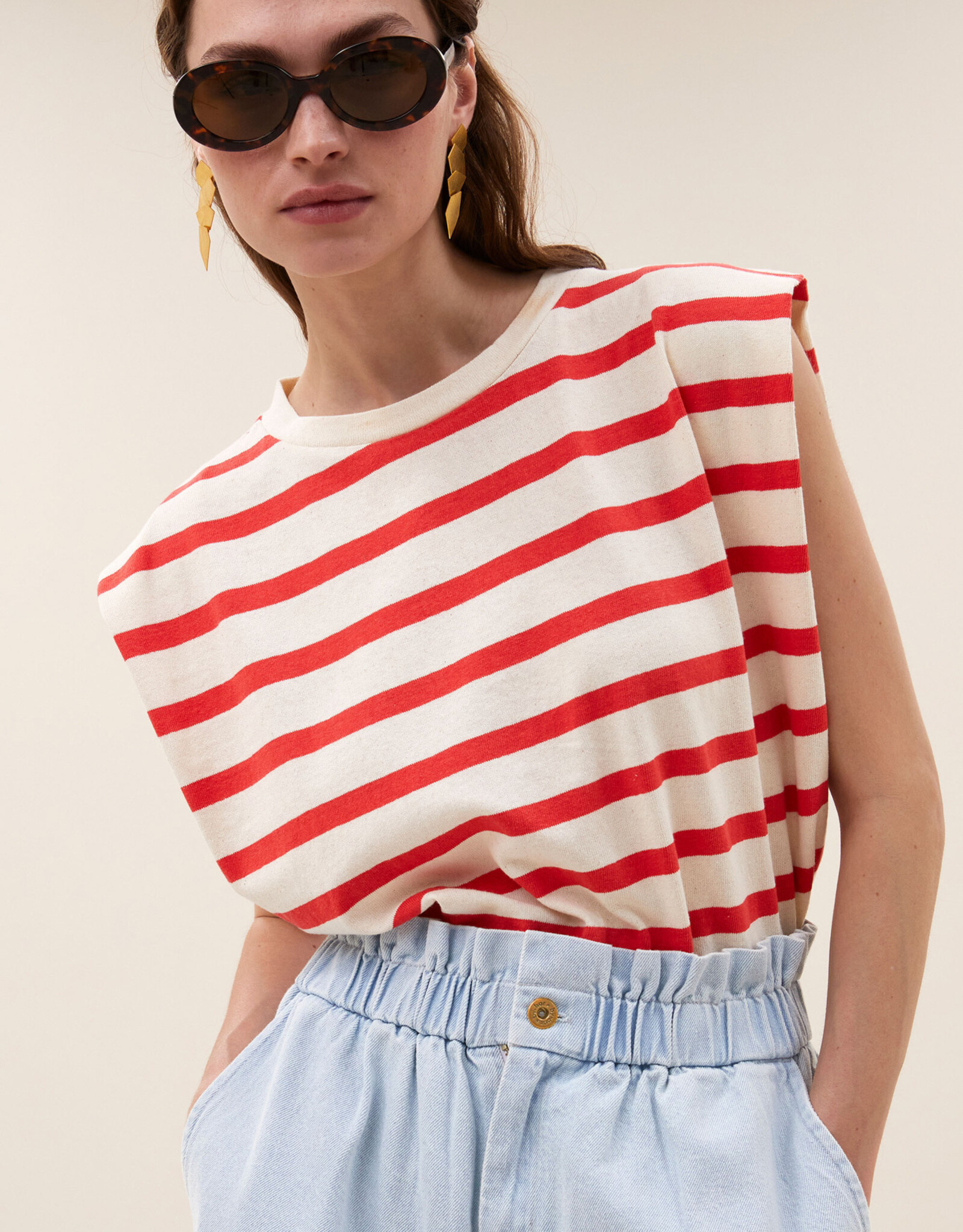 By-bar leon bleached denim short bleached denim