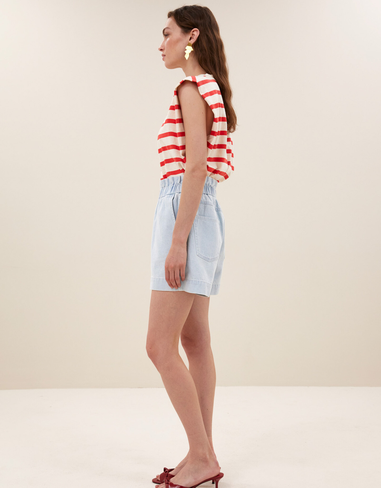 By-bar leon bleached denim short bleached denim