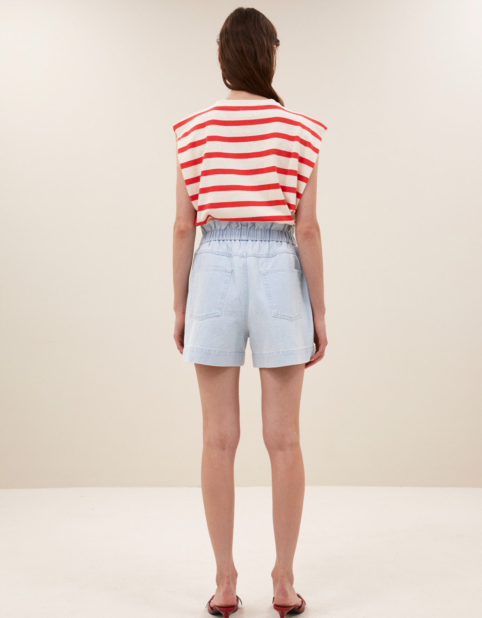 By-bar leon bleached denim short bleached denim