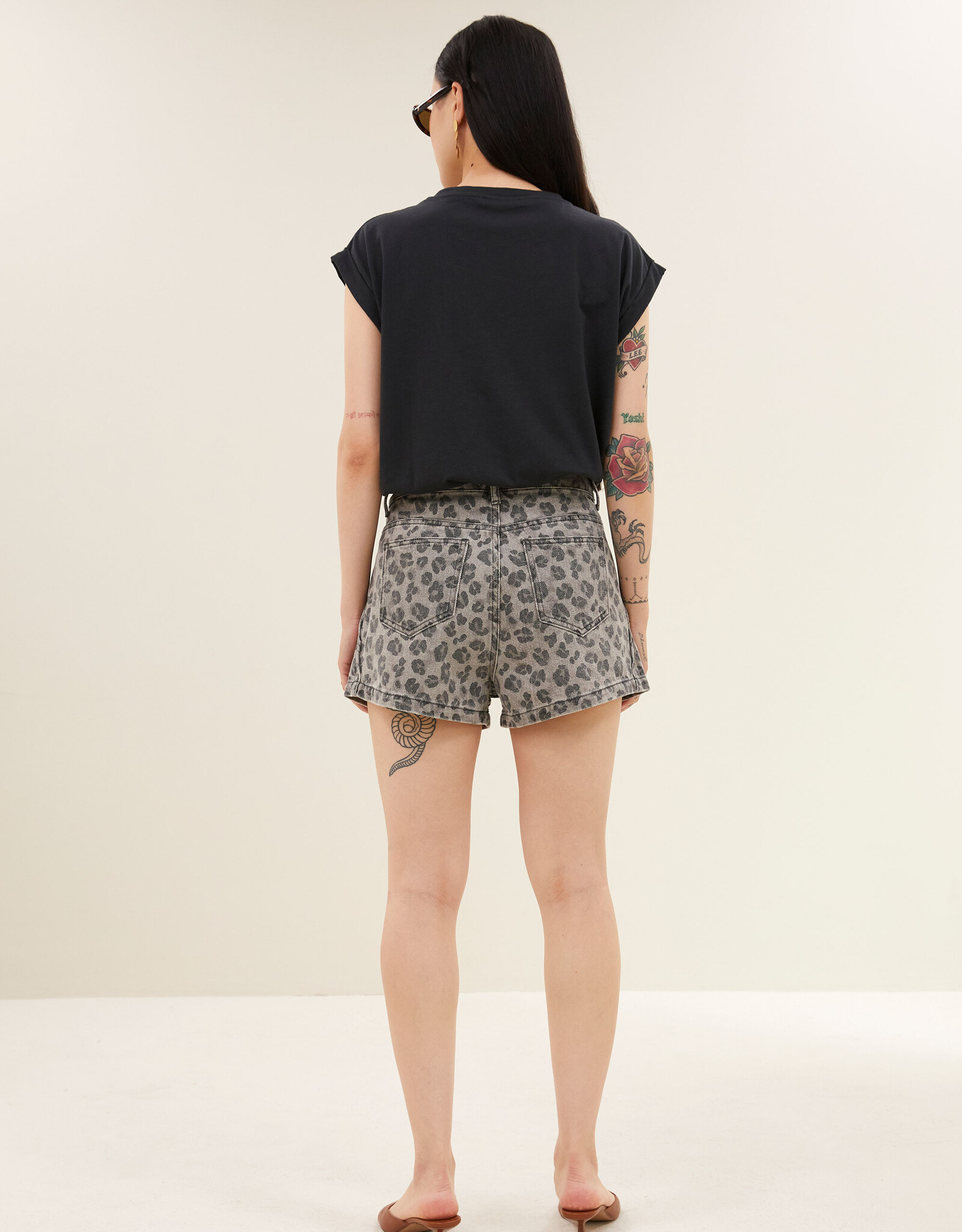 By-bar june grey cheetah shorts grey cheetah