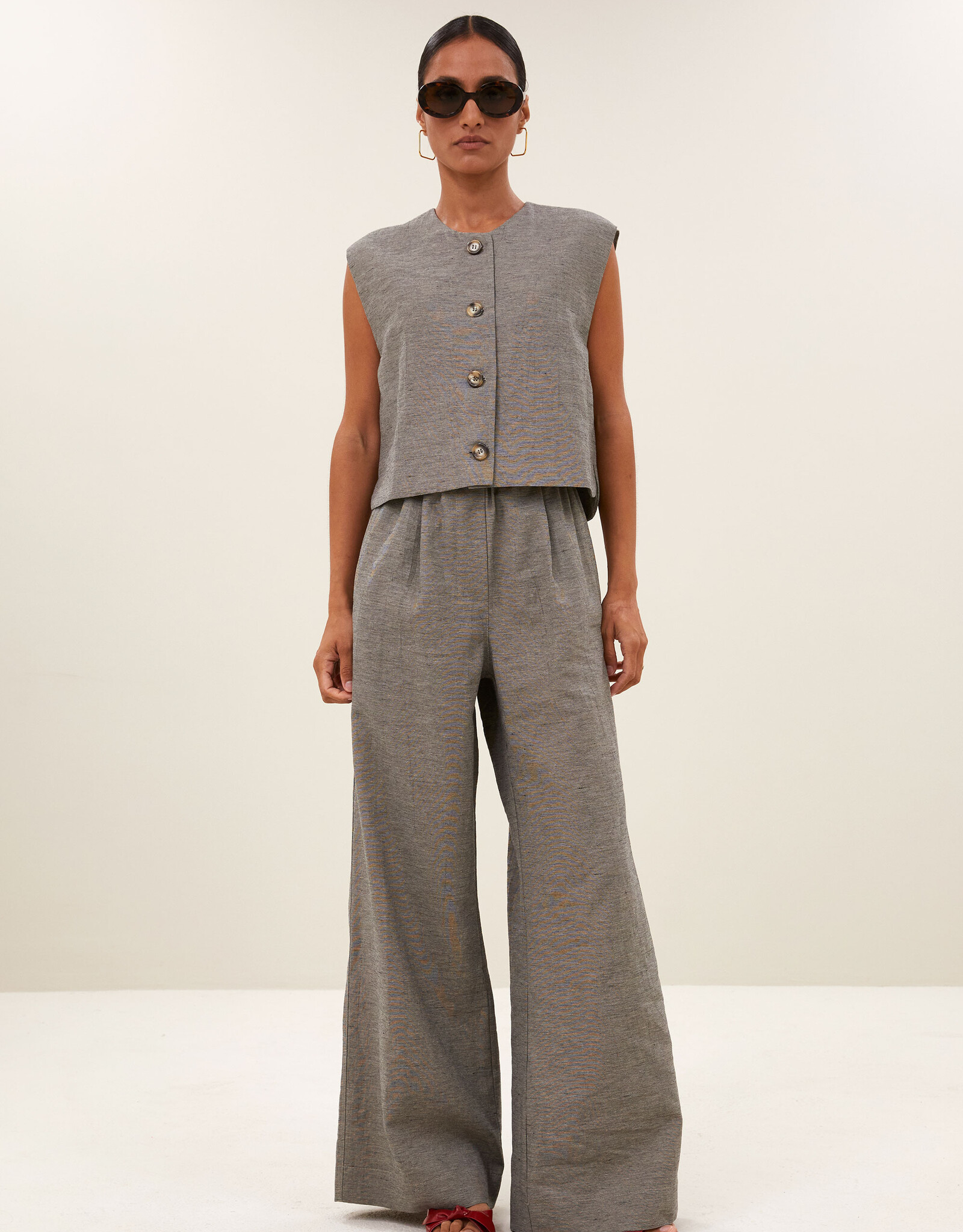 By-bar nori melange gilet charcoal melee