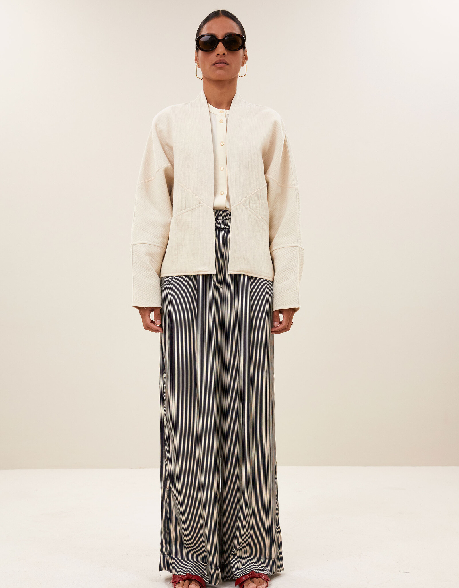 By-bar flora cotton jacket light chalk