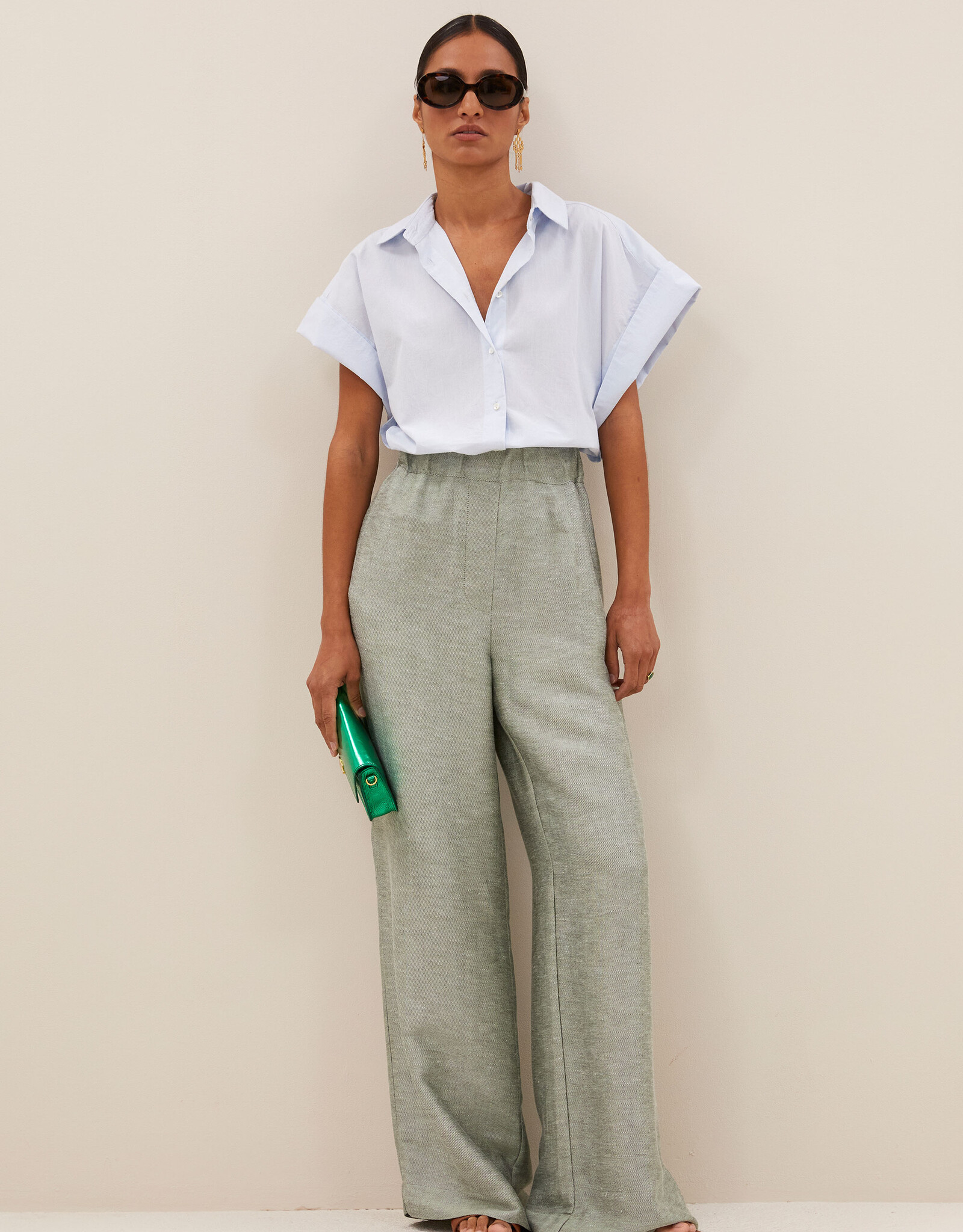 By-bar celin gloss pants light mint