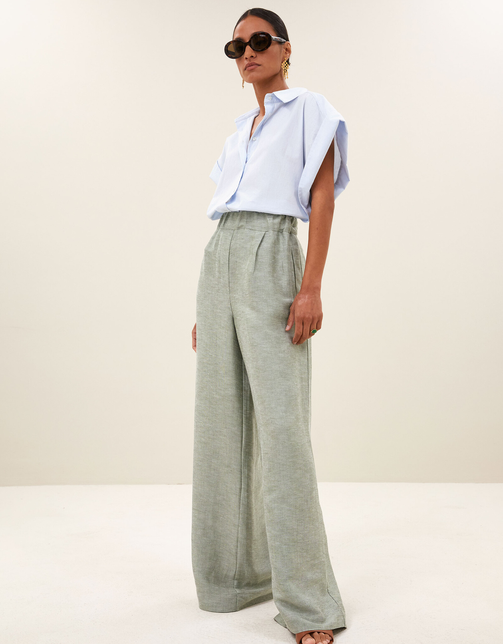 By-bar celin gloss pants light mint