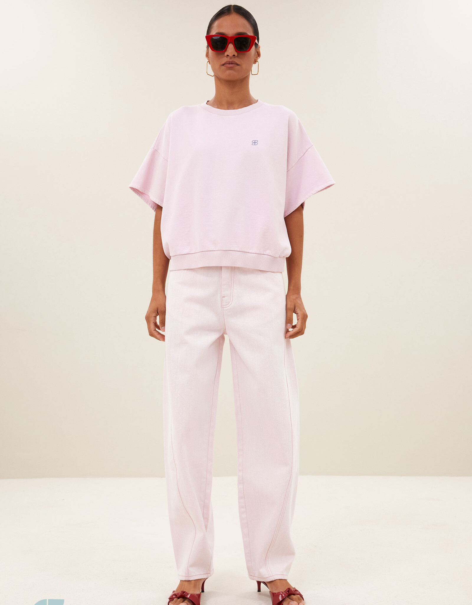 By-bar begum slub jeans light pink