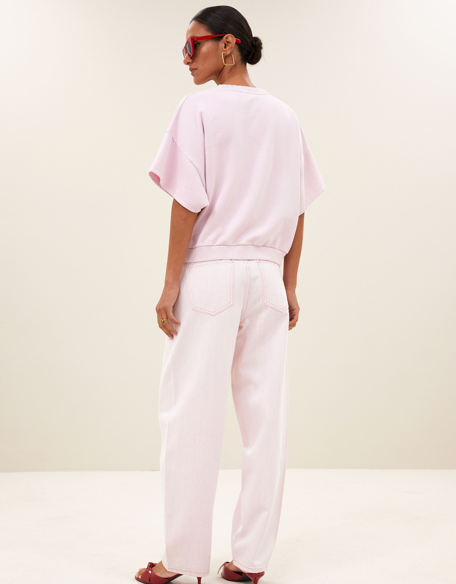 By-bar begum slub jeans light pink