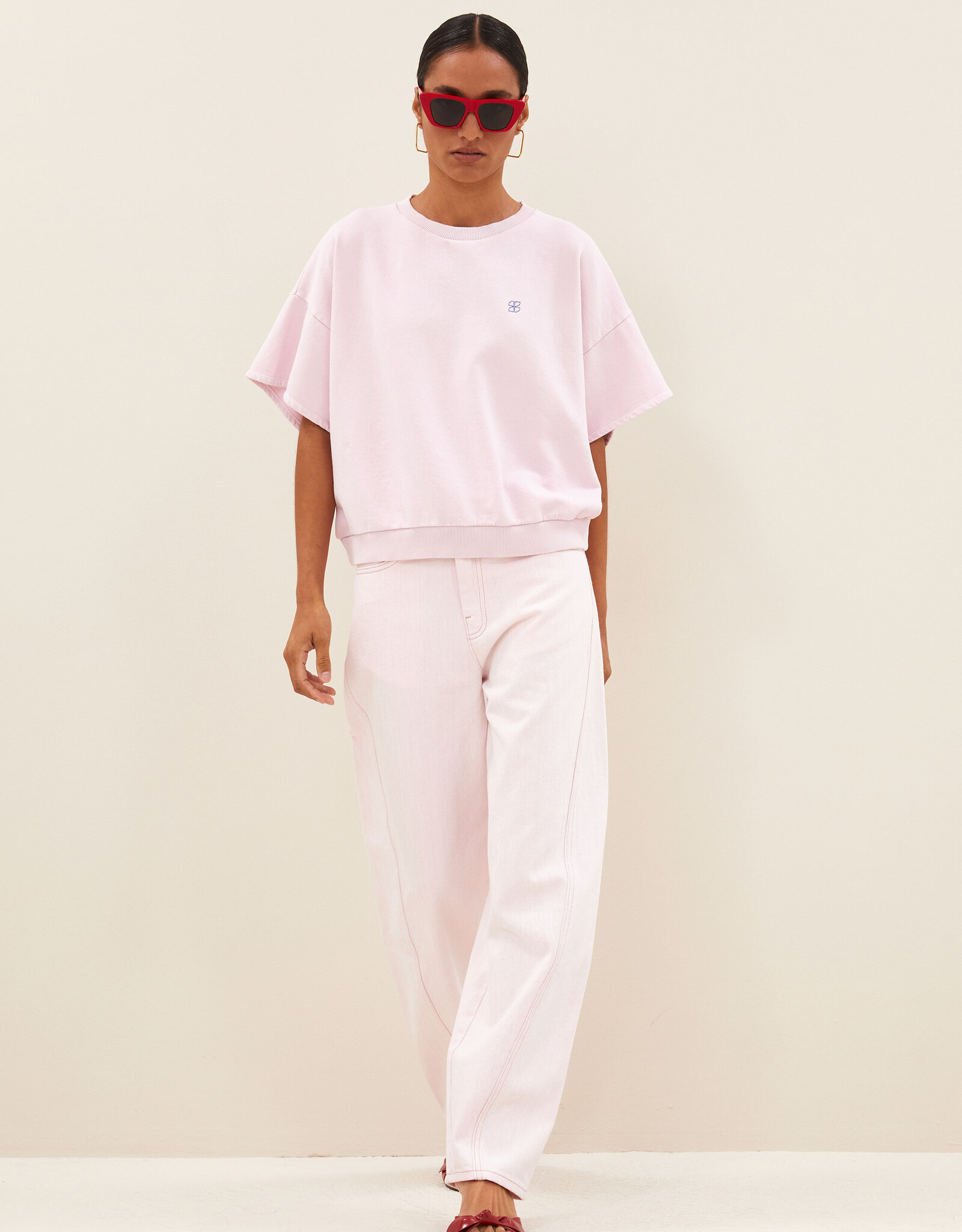 By-bar begum slub jeans light pink