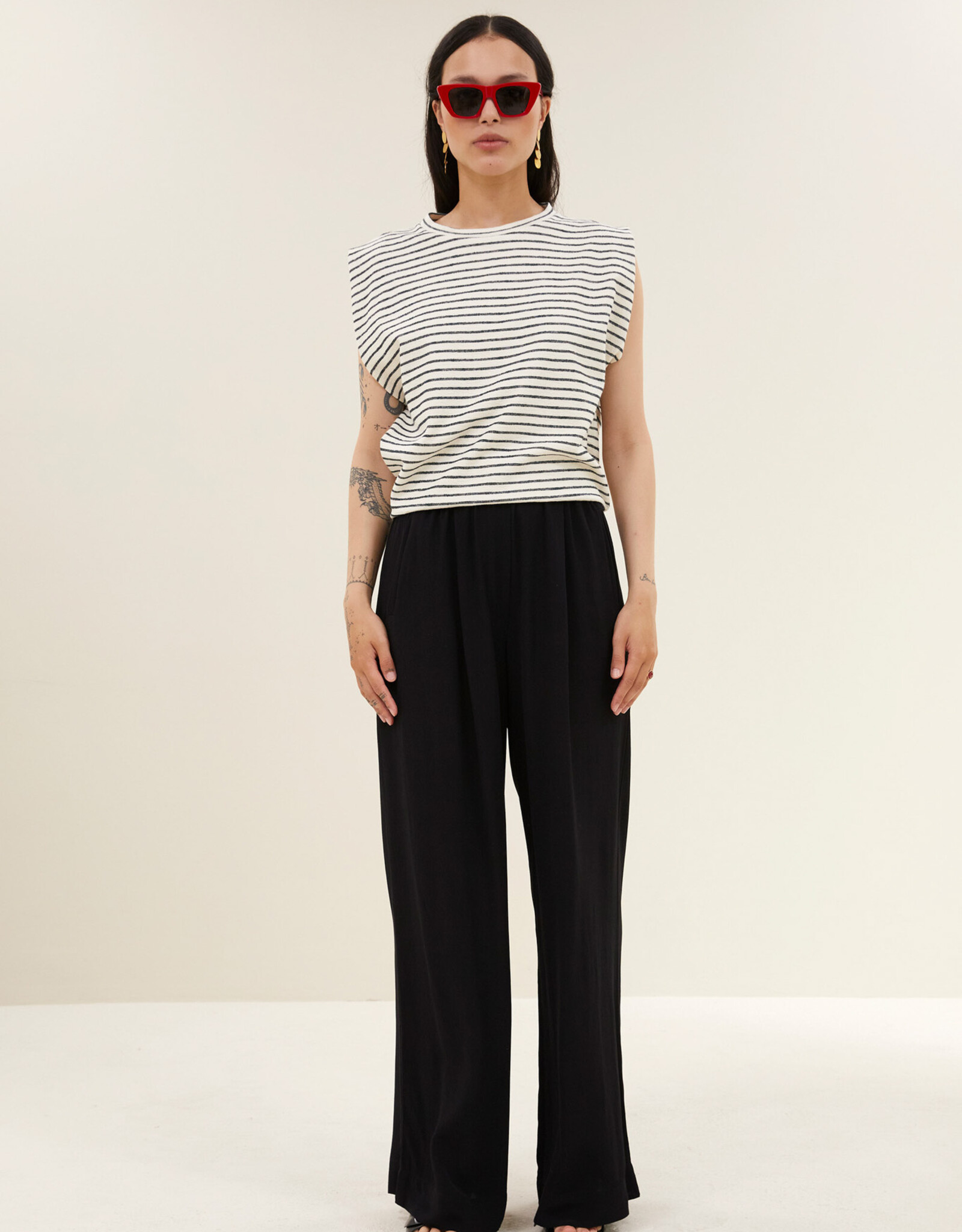 By-bar benji viscose pants jet black SS26