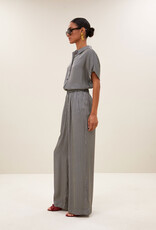 By-bar benji silky stripe pants jet black stripe