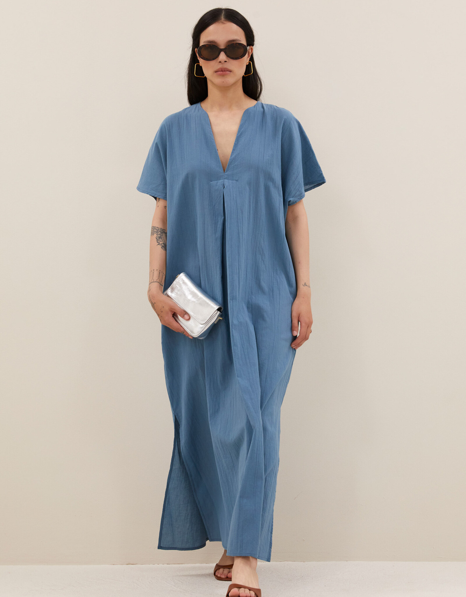 By-bar bali dress stone blue