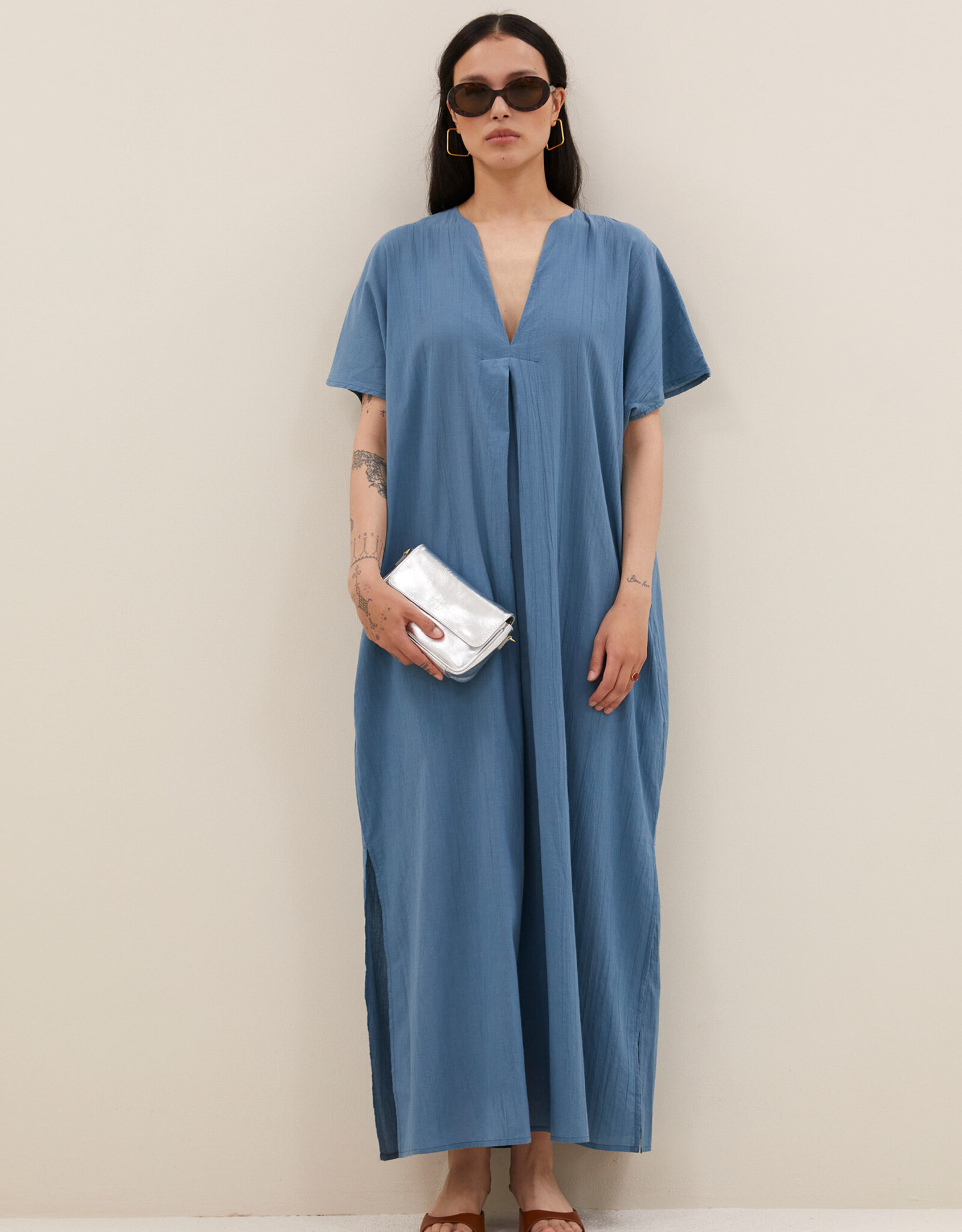 By-bar bali dress stone blue