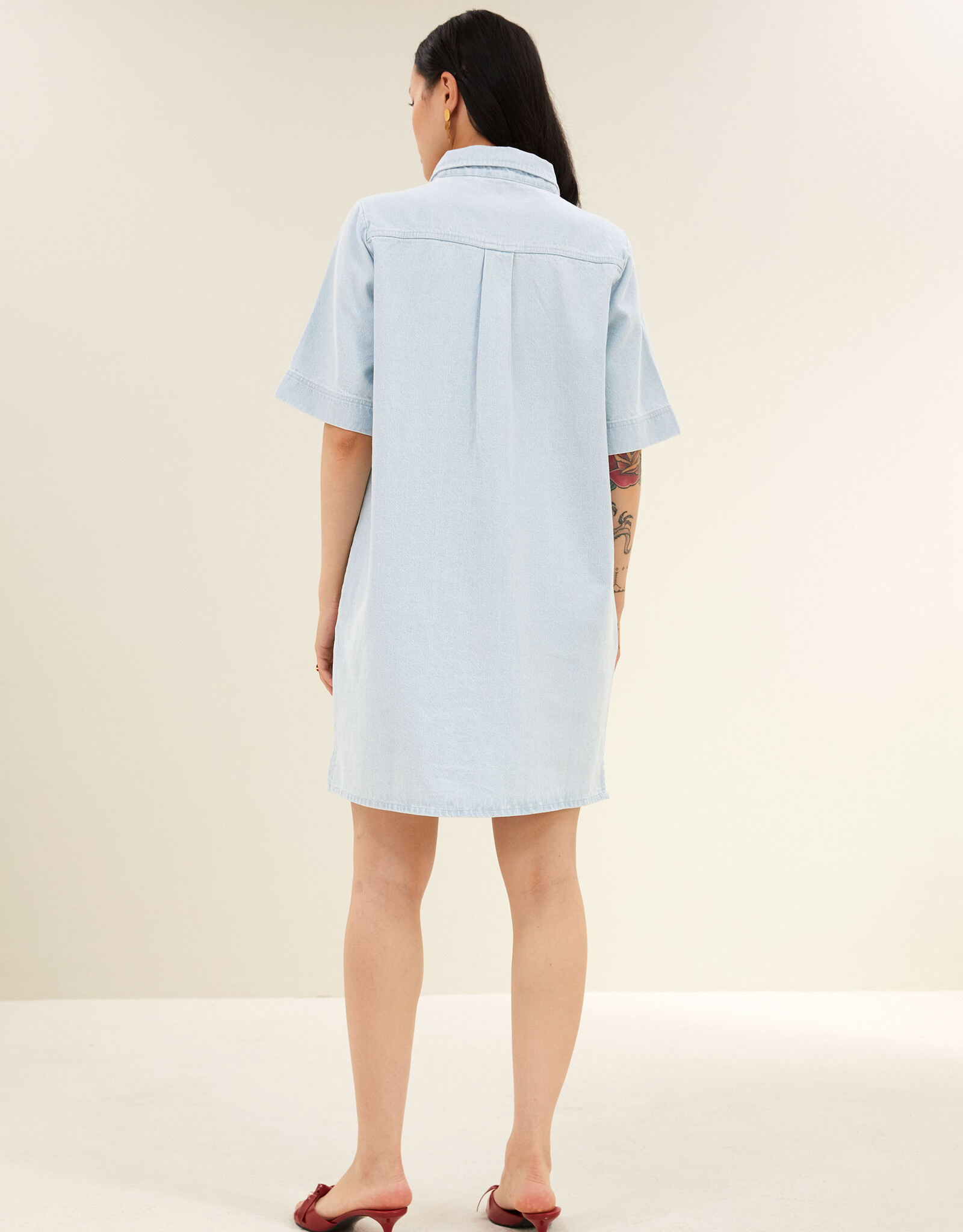 By-bar philipe bleached denim dress bleached denim