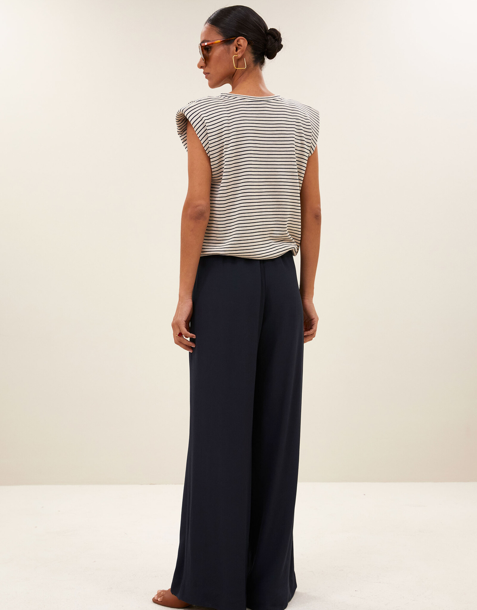 By-bar nilou small stripe top admiral blue stripe