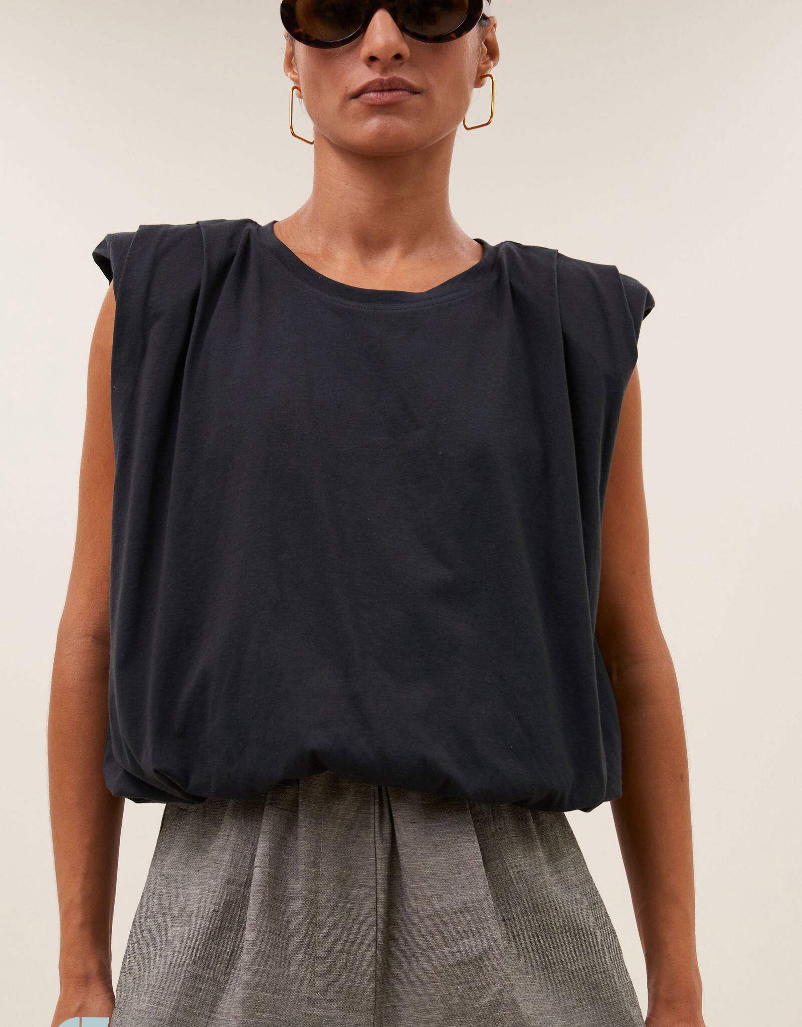 By-bar nilou jersey top jet black