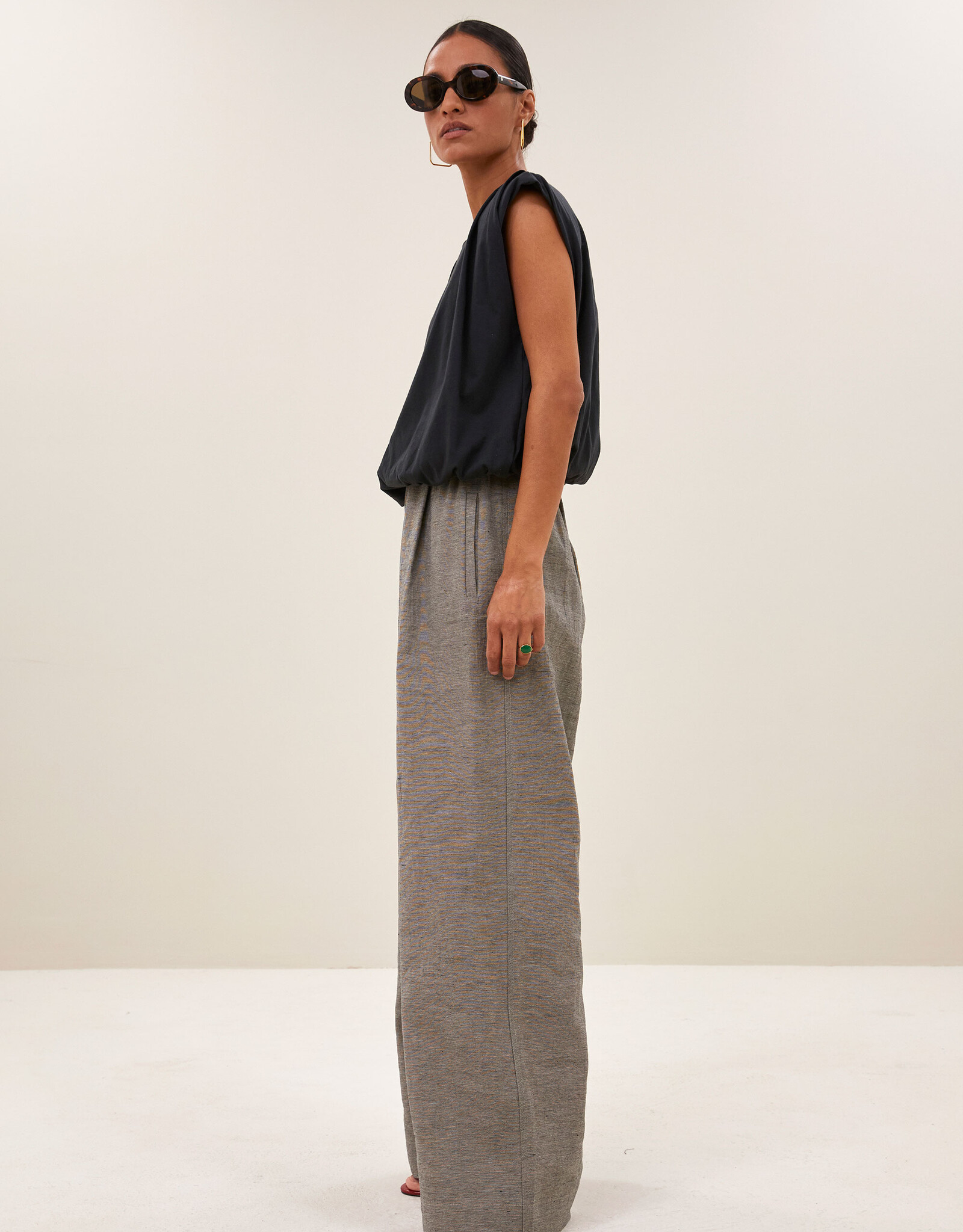 By-bar nilou jersey top jet black