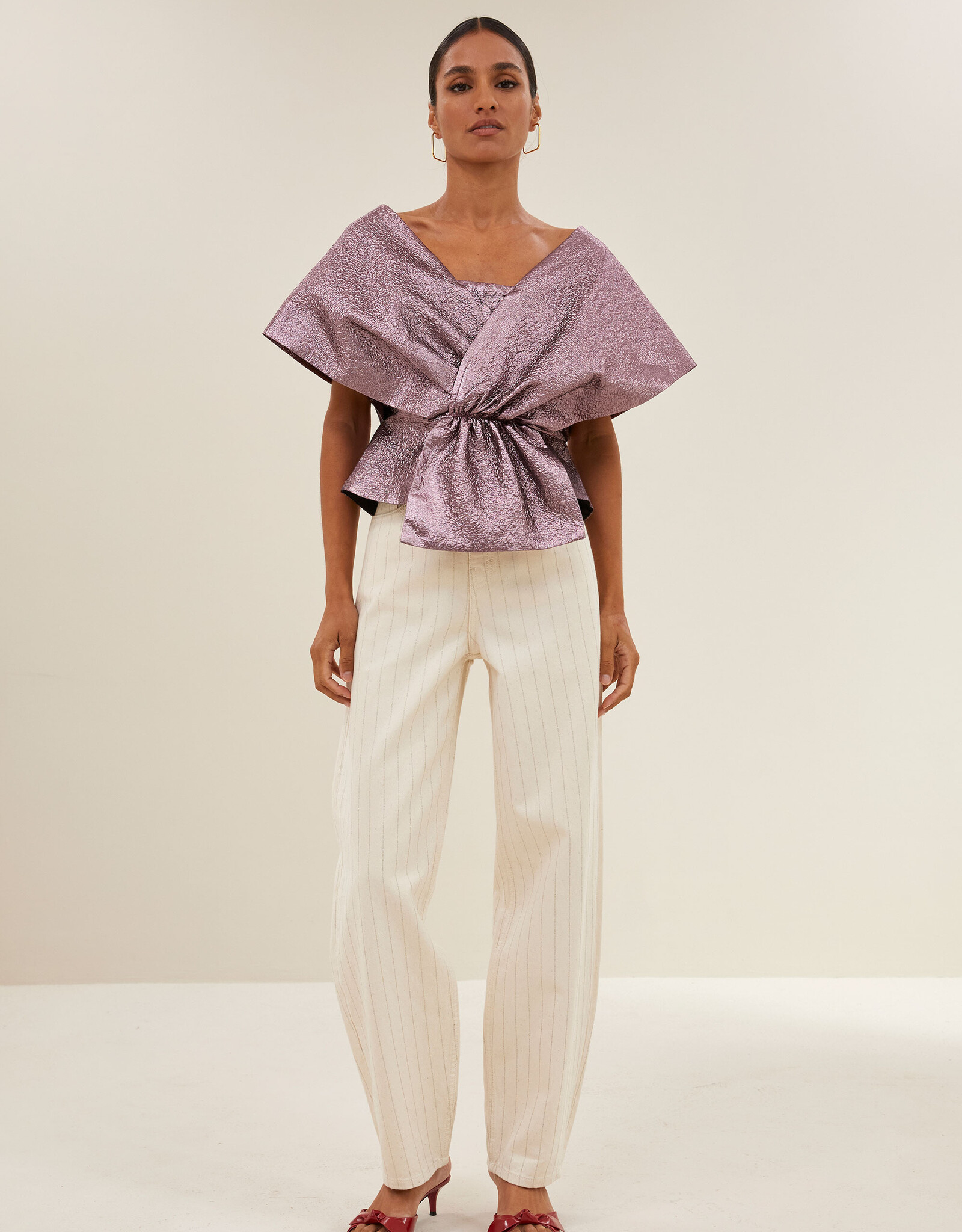 By-bar simone metallic top dusty lilac