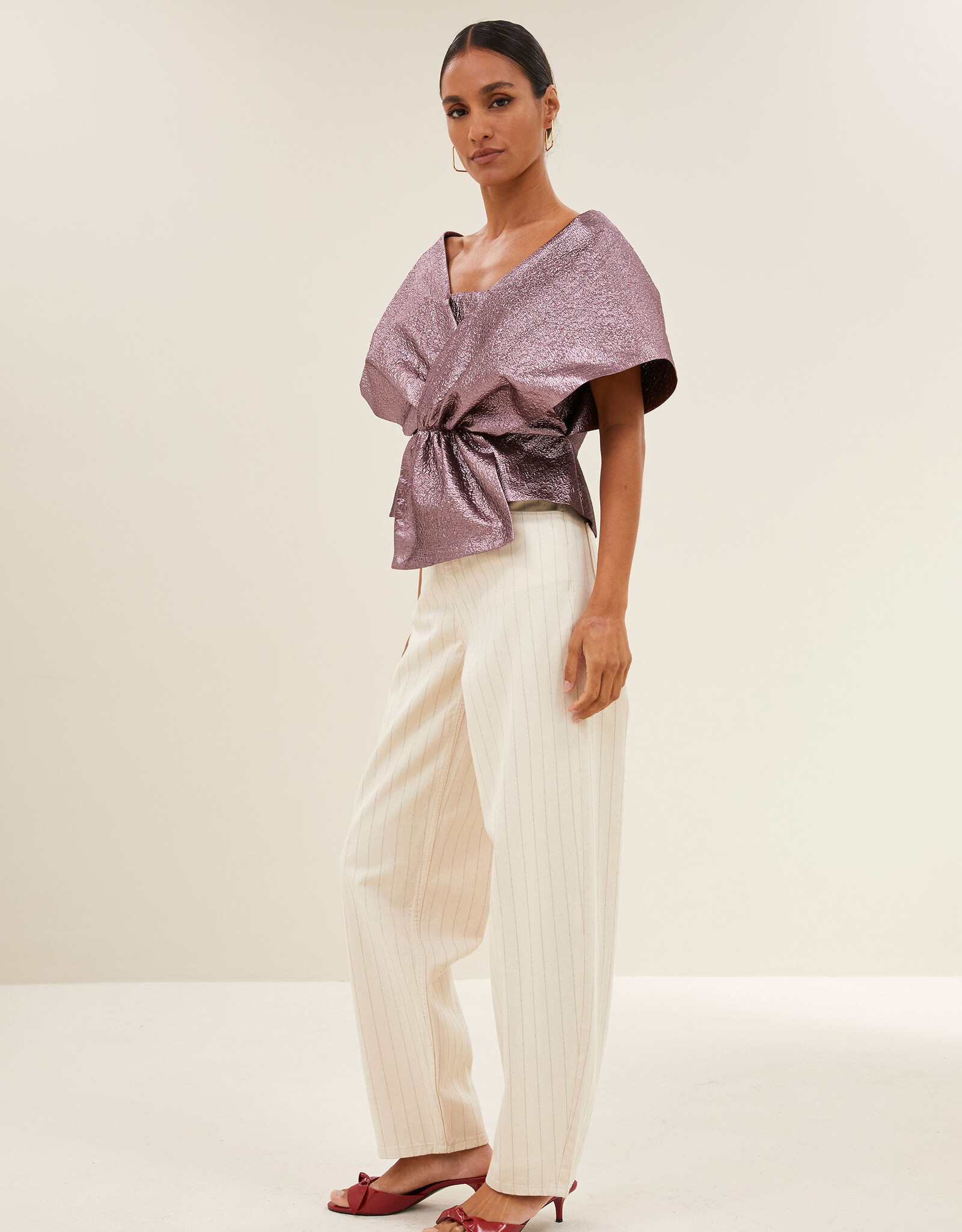 By-bar simone metallic top dusty lilac