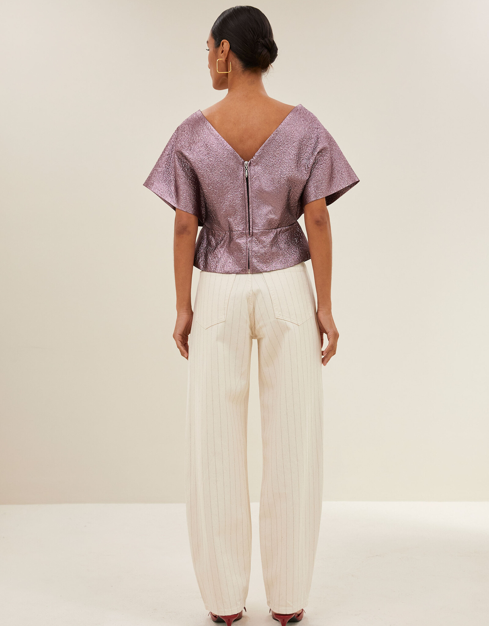 By-bar simone metallic top dusty lilac