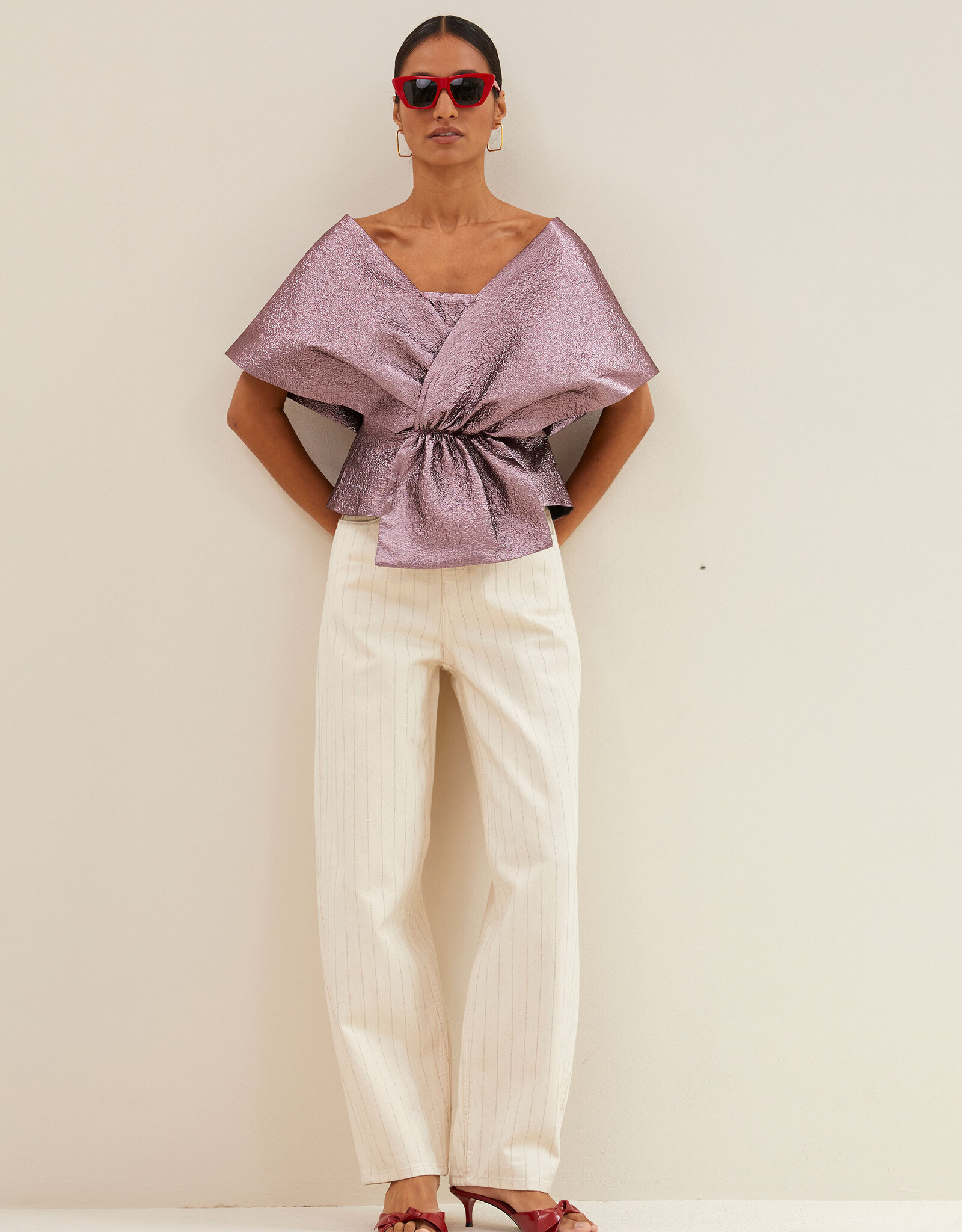 By-bar simone metallic top dusty lilac