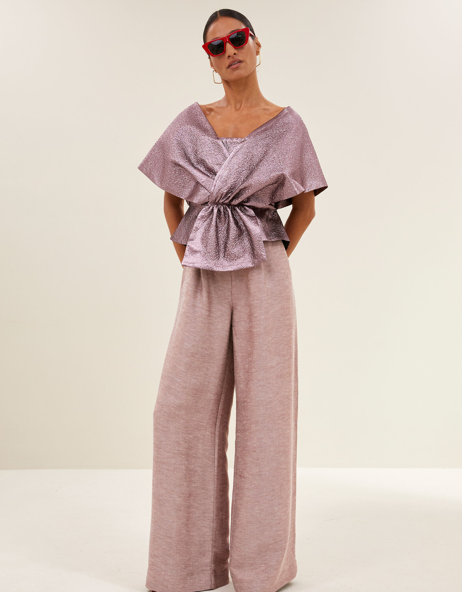 By-bar simone metallic top dusty lilac