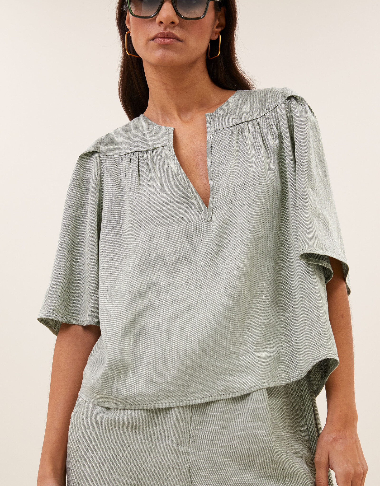 By-bar blake gloss blouse light mint