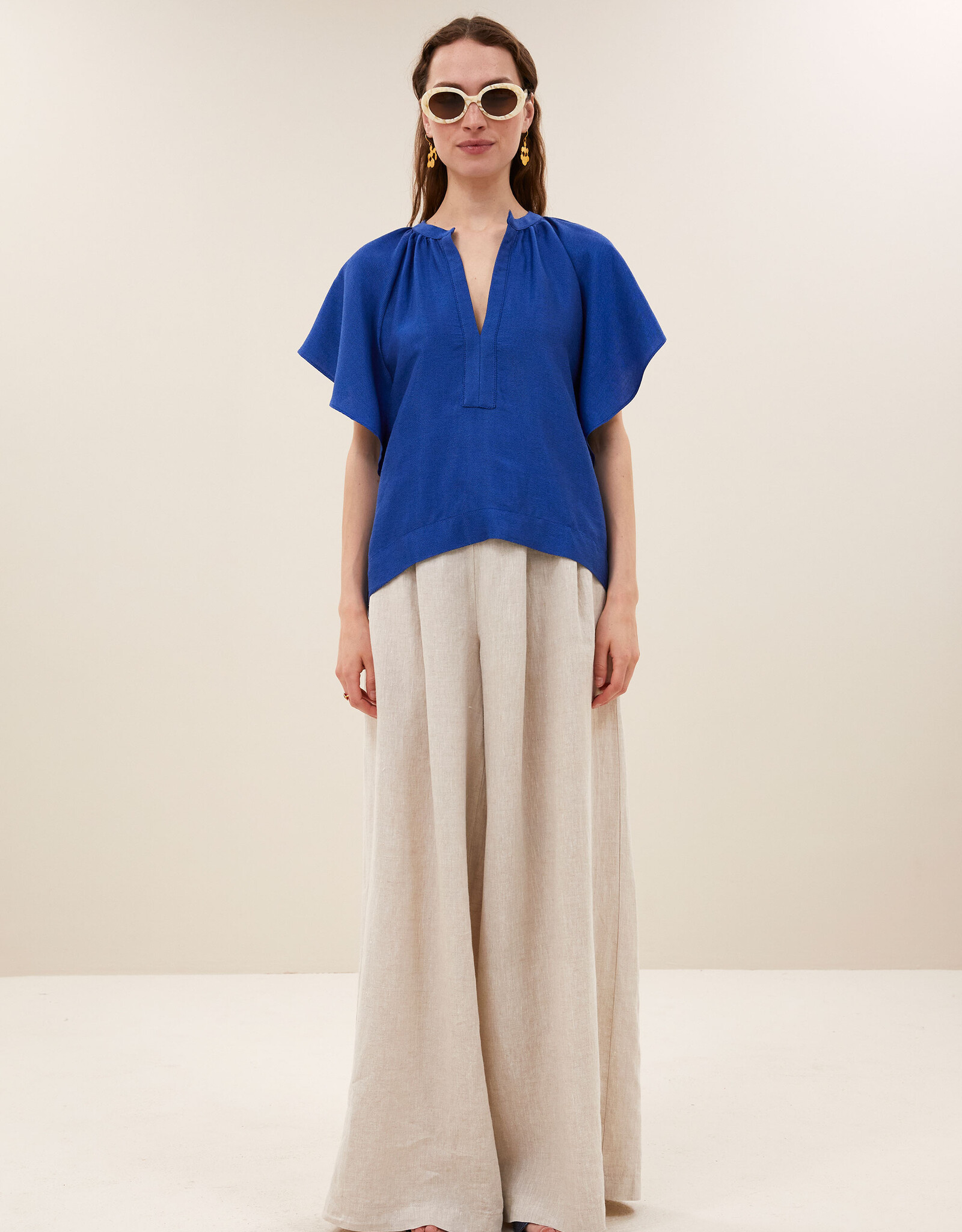 By-bar vina gloss blouse kingsblue