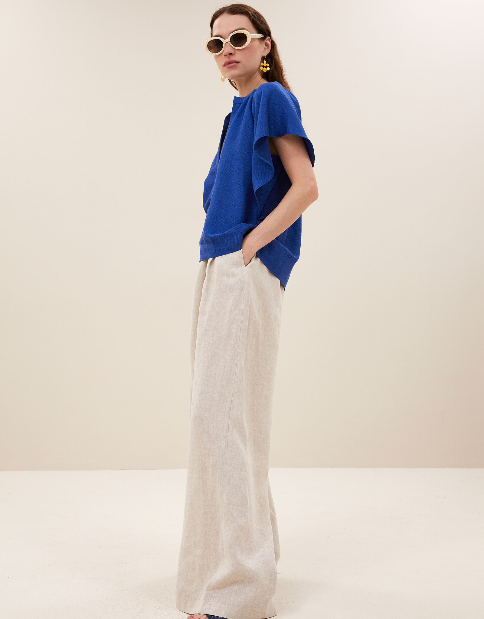 By-bar vina gloss blouse kingsblue