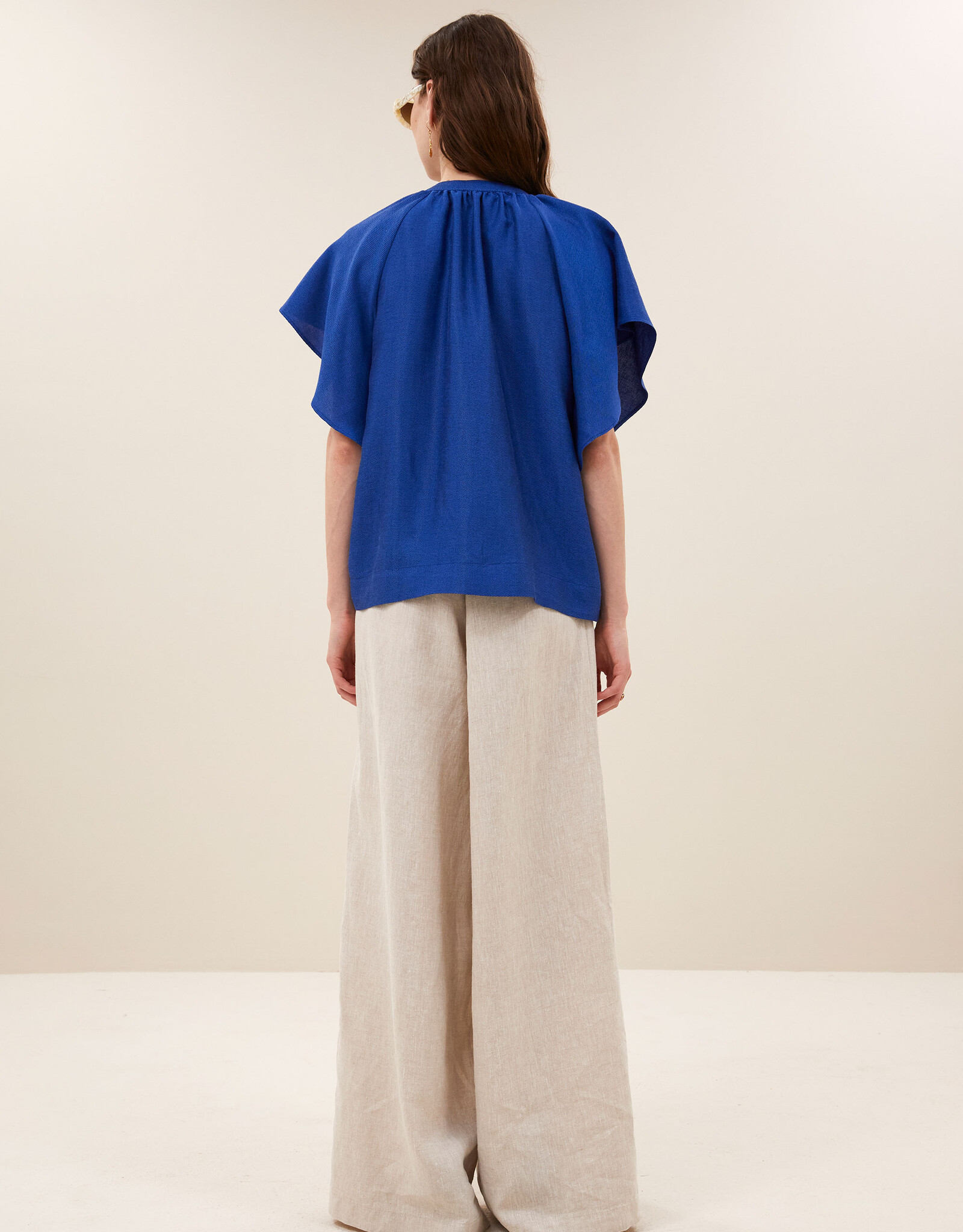 By-bar vina gloss blouse kingsblue