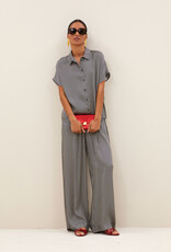 By-bar barley silky stripe blouse jet black stripe