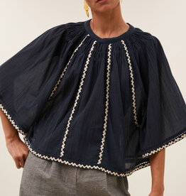 By-bar emmi embroidery blouse charcoal