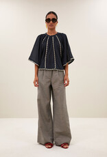 By-bar emmi embroidery blouse charcoal