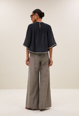 By-bar emmi embroidery blouse charcoal