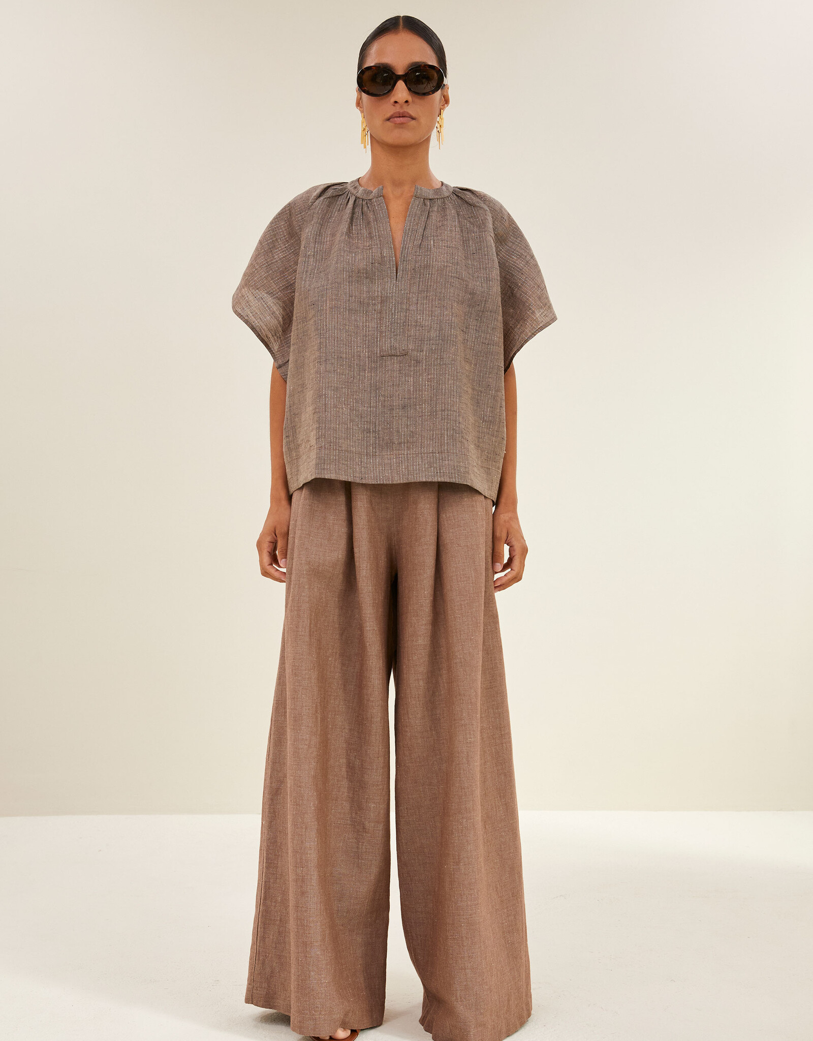 By-bar vina lurex blouse iced coffee