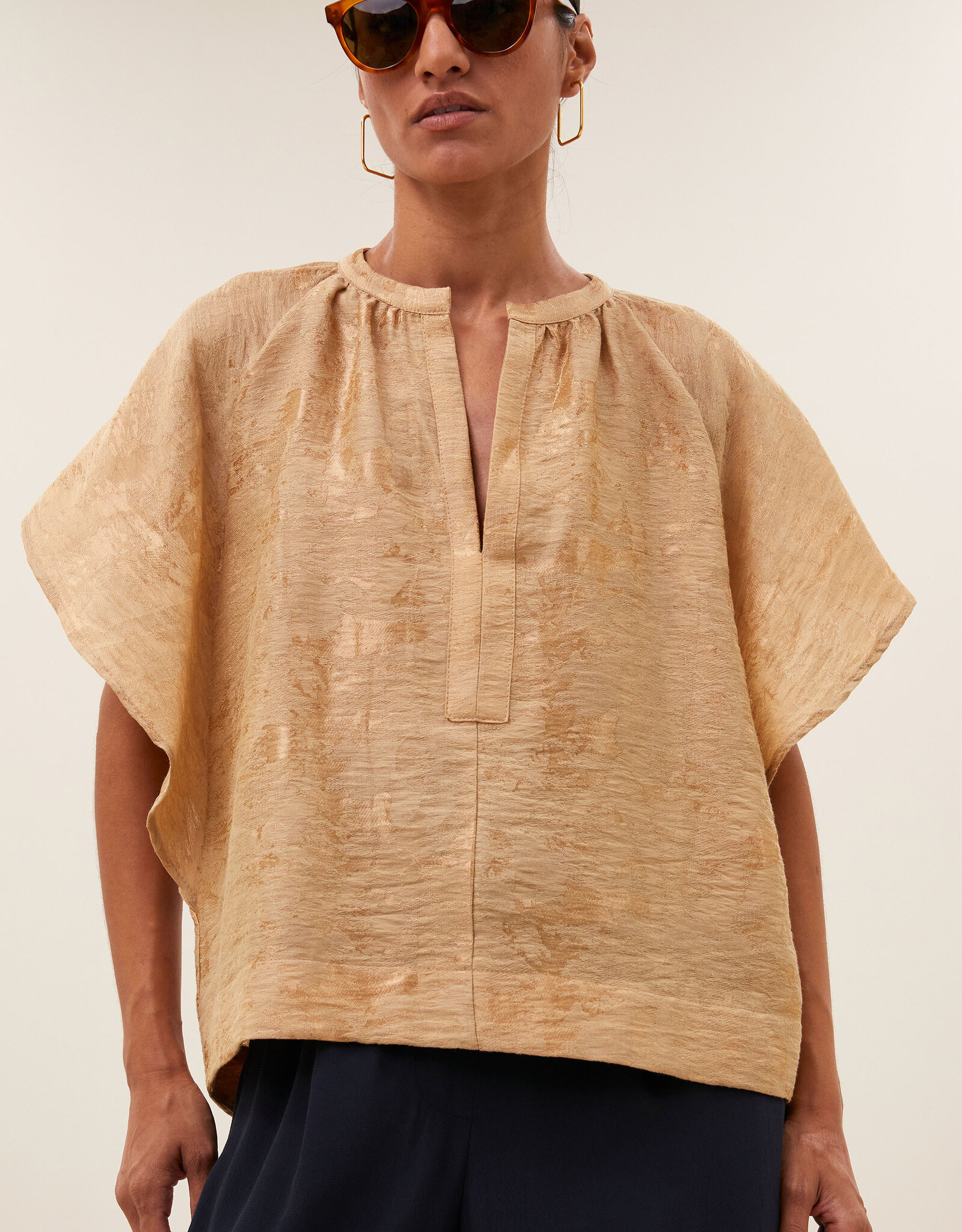 By-bar vina jacquard blouse desert