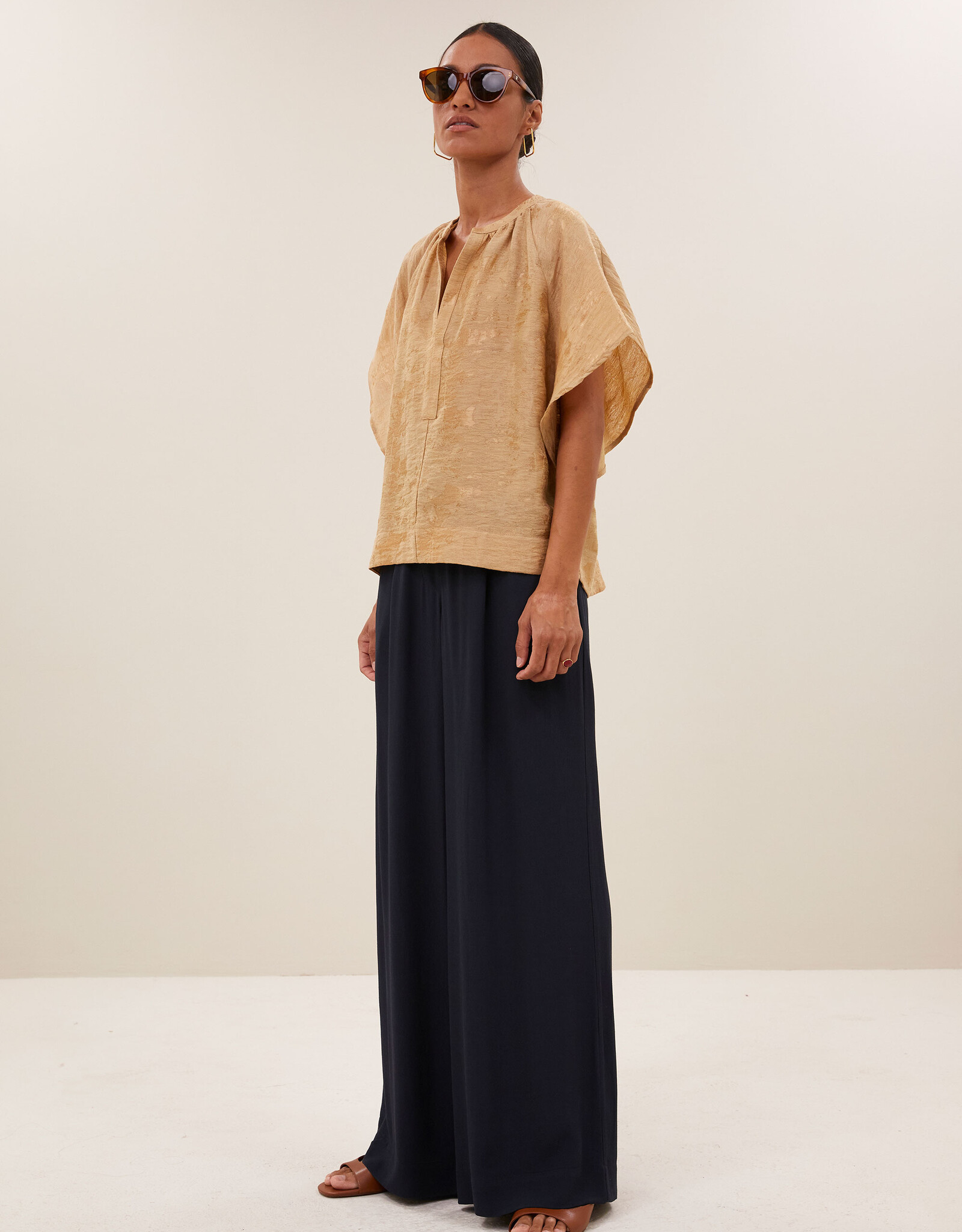 By-bar vina jacquard blouse desert